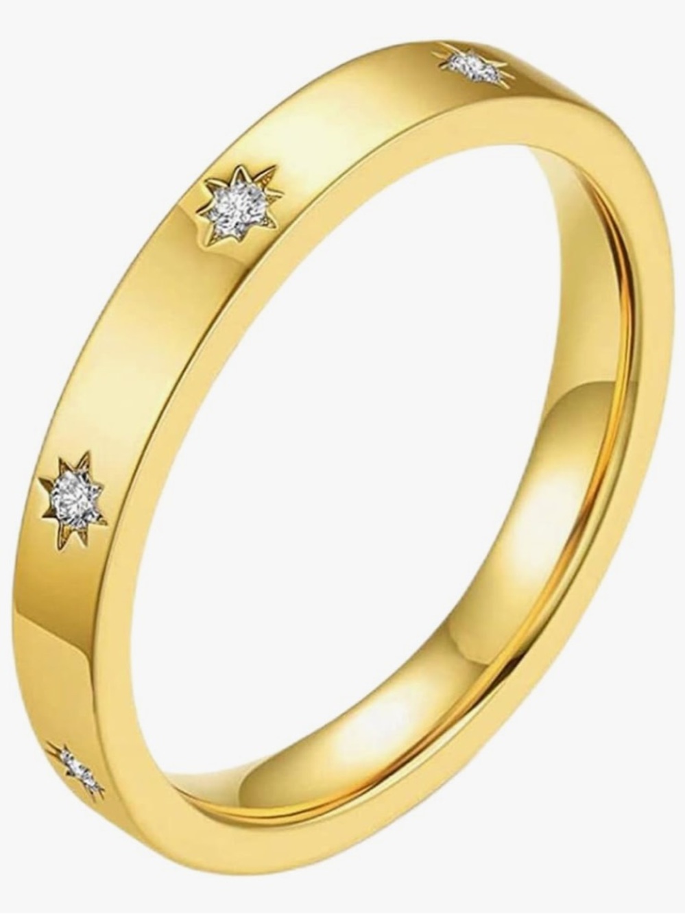 Gold Star Accent Women’s 14k Plated Band Ring